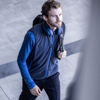 Navigate fleece bodywarmer in Black/Classic Red - North Print Workwear