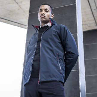 Ascender waterproof shell jacket in Black/Mineral Grey - North Print Workwear