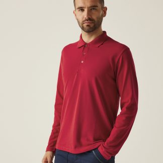 Pro 65/35 long sleeve polo in Black - North Print Workwear