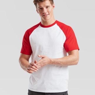 Short sleeve baseball T in Heather Grey/Deep Navy - North Print Workwear
