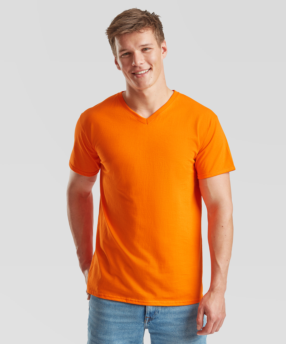 Valueweight v-neck T in Azure Blue - North Print Workwear