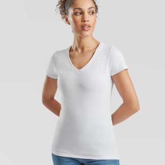 Women's valueweight v-neck T in Black - North Print Workwear