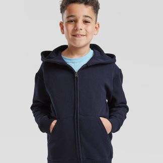 Kids classic hooded sweatshirt jacket in Azure Blue - North Print Workwear