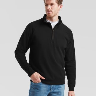 Classic 80/20 zip neck sweatshirt in Black* - North Print Workwear