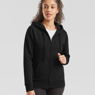 Women's premium 70/30 hooded sweatshirt jacket in Black - North Print Workwear