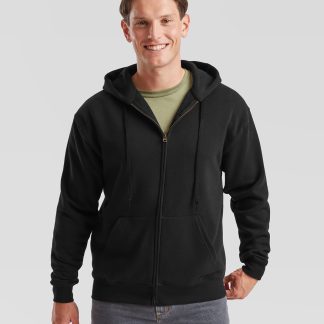 Premium 70/30 hooded sweatshirt jacket in Black* - North Print Workwear