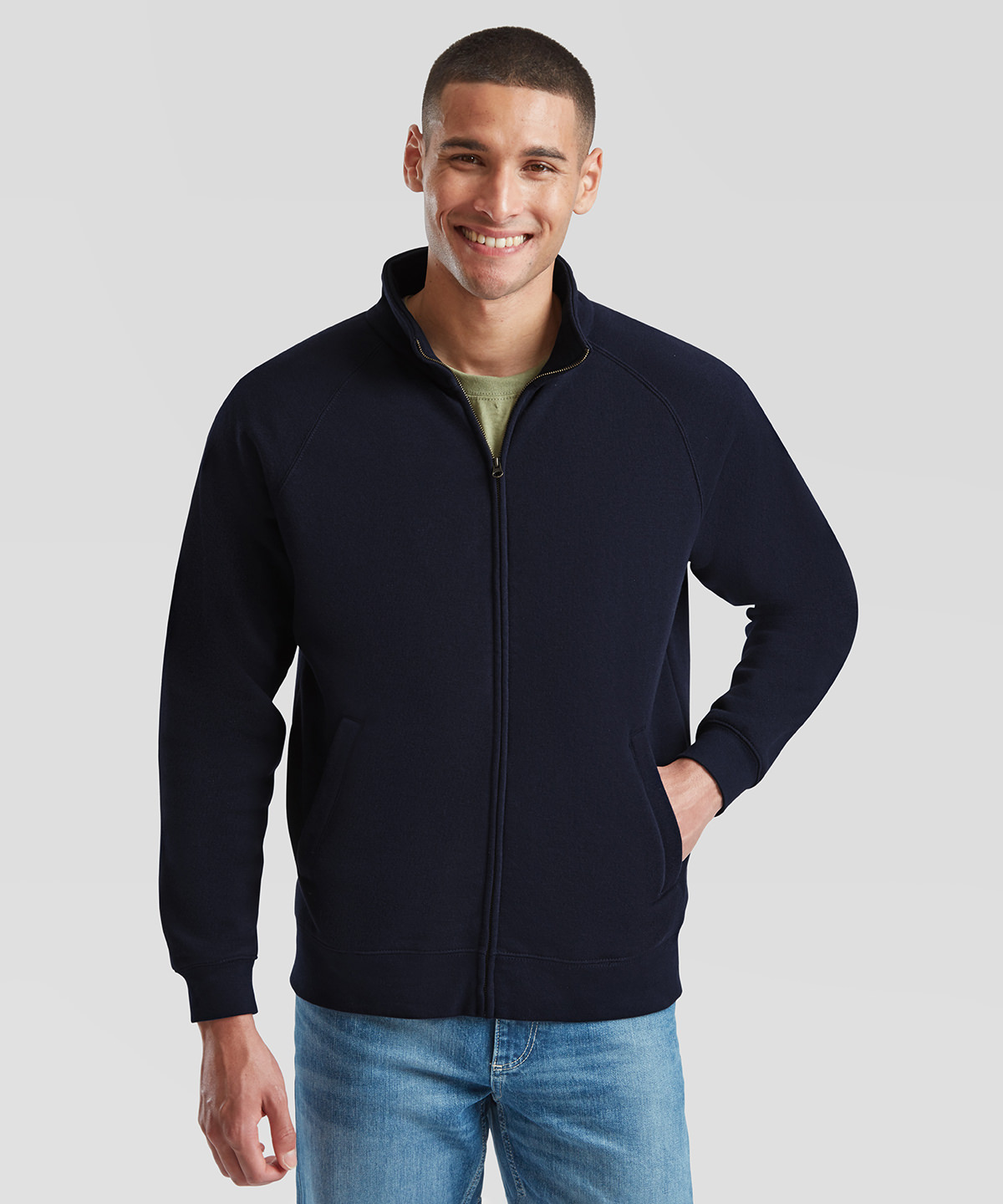 Premium 70/30 sweatshirt jacket in Black - North Print Workwear