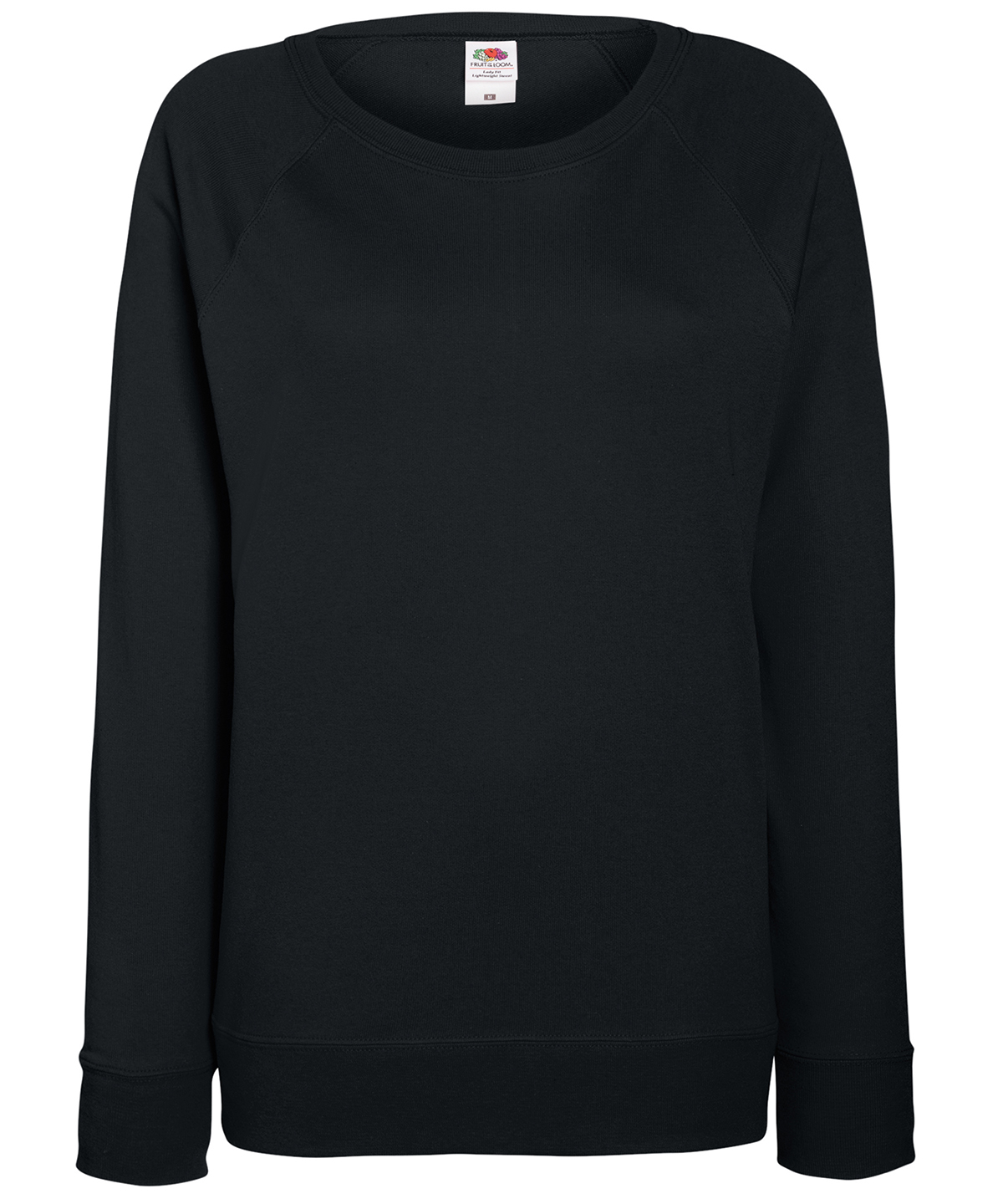 Women's lightweight raglan sweatshirt in Black - North Print Workwear