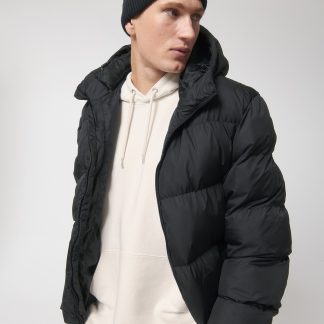 Unisex Puffer oversized jacket (STJU840) in Black - North Print Workwear