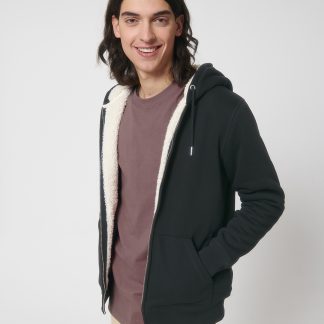 Unisex Hygger sherpa zip-through sweatshirt (STSU956) in Black - North Print Workwear