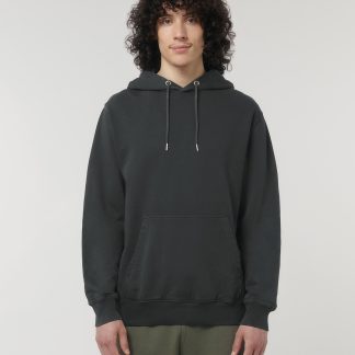 Unisex Archer vintage hoodie sweatshirt (STSU040) in Garment Dyed Black Rock - North Print Workwear