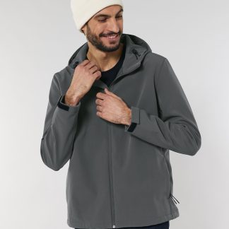Stanley Discoverer hooded softshell (STJM158) in Anthracite - North Print Workwear