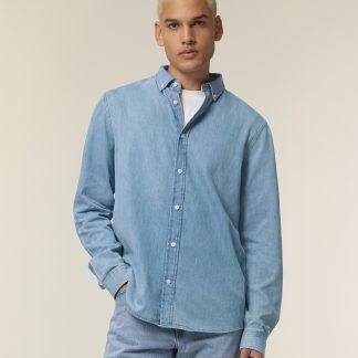 Stanley denim shirt (STWM967) in Light Wash - North Print Workwear