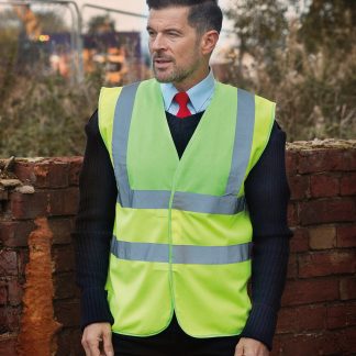 Hi-vis 2-band-and-braces waistcoat (HVW100) in Black* - North Print Workwear