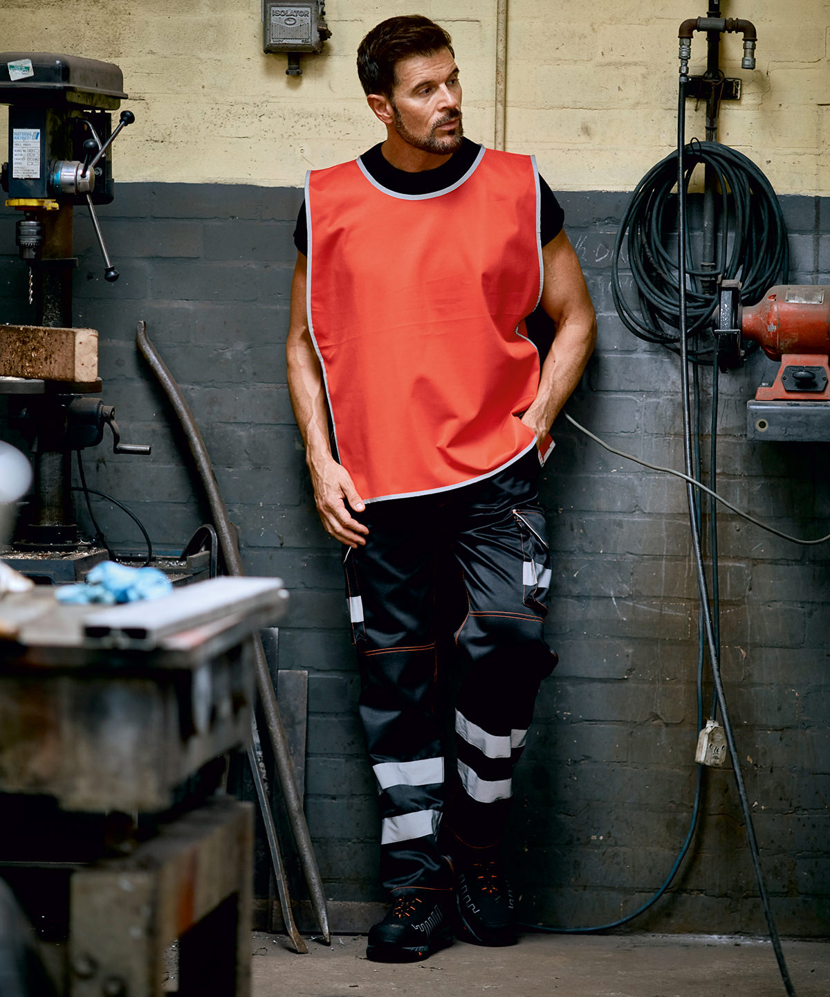 Hi-vis reflective border tabard (HVJ259) in Black - North Print Workwear