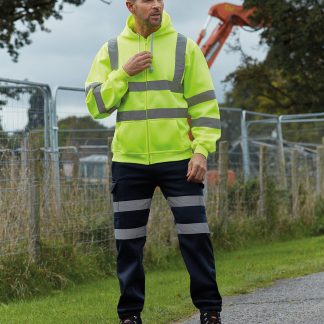 Hi-vis zip hoodie (HVK07) in Black - North Print Workwear