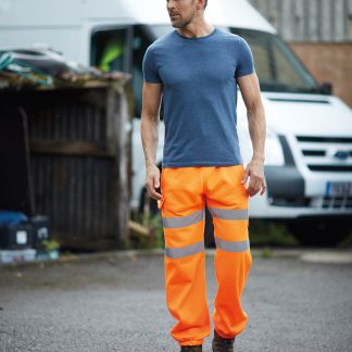 Hi-vis jogging pants (HV016T) in Black - North Print Workwear