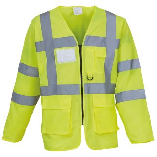 Hi-vis executive long sleeve waistcoat (HVJ800) in Orange - North Print Workwear