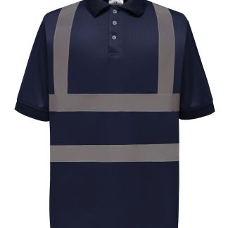Hi-vis short sleeve polo (HVJ210) in Black - North Print Workwear