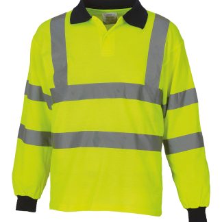 Hi-vis long sleeve polo (HVJ310) in Orange - North Print Workwear