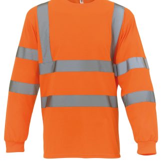 Hi-vis long sleeve t-shirt (HVJ420) in Orange - North Print Workwear