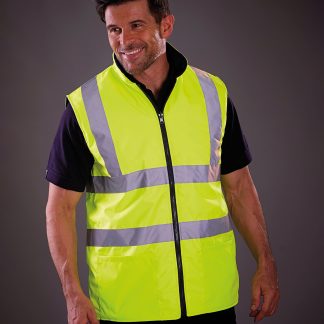 Hi-vis reversible fleece bodywarmer (HV008F) in Orange - North Print Workwear