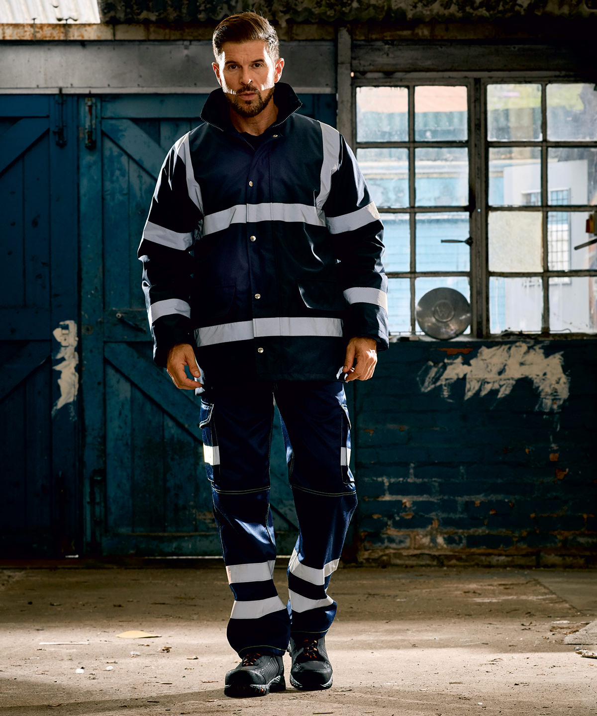 Hi-vis security jacket (HVP301) in Black - North Print Workwear