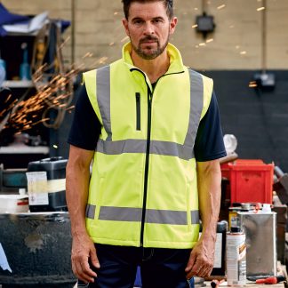 Hi-vis softshell gilet (HV006) in Orange - North Print Workwear