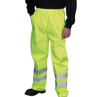 Hi-vis waterproof overtrousers (HVS461) in Black - North Print Workwear