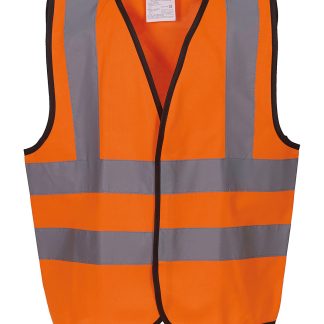 Kids hi-vis 2 b&b waistcoat (HVW100CH) in Orange - North Print Workwear