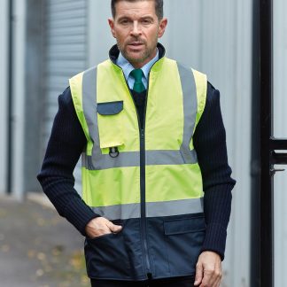 Hi-vis padded bodywarmer (HV005) in Orange - North Print Workwear