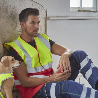 Hi-vis two-tone waistcoat (HVW122) in Hi-vis Yellow/Black - North Print Workwear