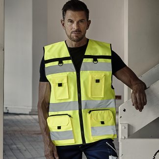 Hi-vis ripstop tool vest (HVW108) in Hi-vis Orange - North Print Workwear
